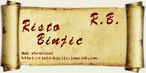 Risto Binjić vizit kartica